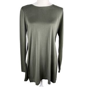 Club Monaco Top Medium Long Sleeve Olive Green Tee